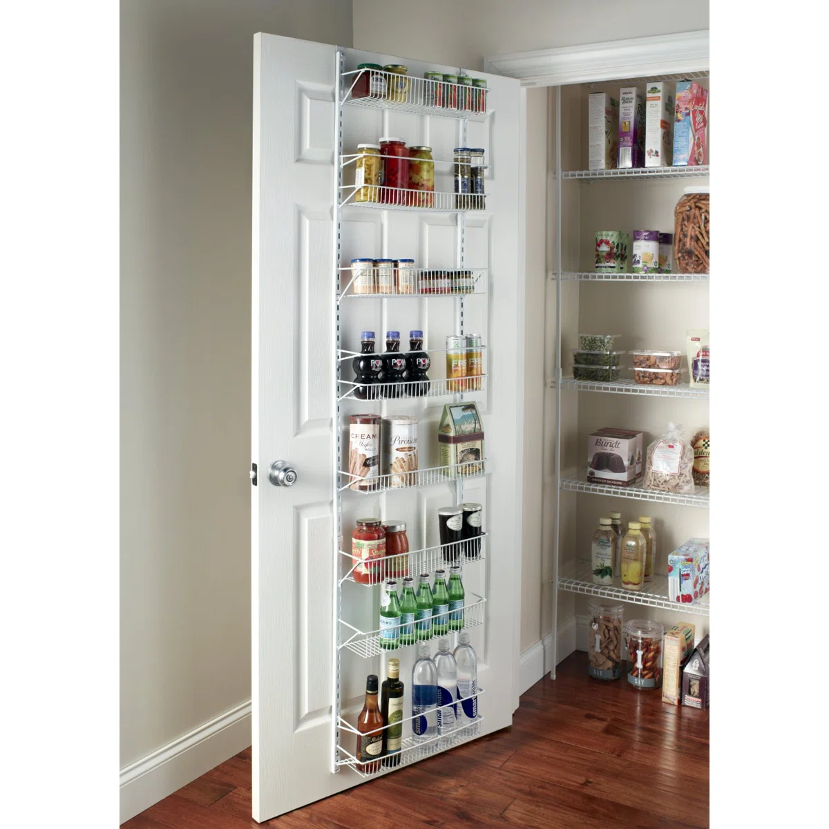 8-Tier White Wire Wall or Door Rack - Image 4